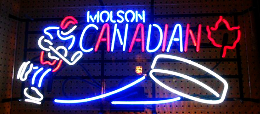Molson Canadian Hockey Neon Sign